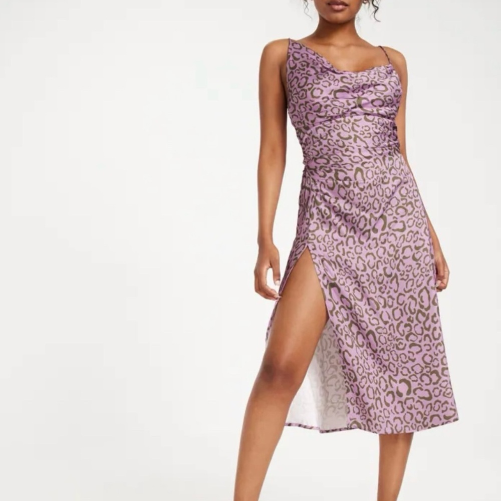 For Love And Lemons NWT June Midi Dress  Lavender Print